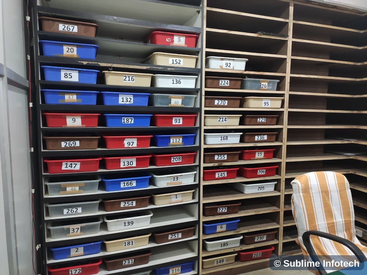 Numbered job trays
